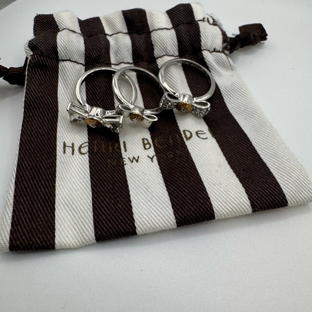 Henri Bendel Silver Rings with Gold Accents
